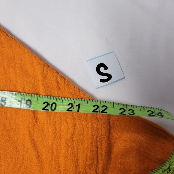 𝅺DUNES Vibrant Orange Cotton Oversized Long Sleeve Blouse- Size S, Size M - Picture 8 of 13